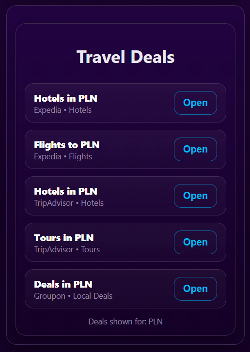 Deals section animation